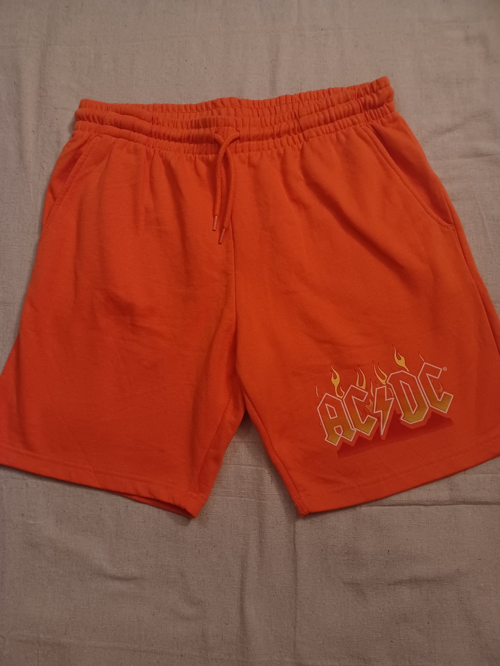 AC/DC Orange Graphic Fleece Shorts Men's Size Medium